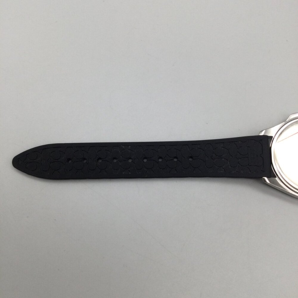 Coach Libby Watch Women 36mm Silver Tone Black Silicone Band 30M - Picture 11 of 15